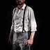 Image result for Brown Leather Suspenders
