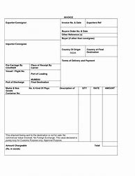 Image result for Commercial Invoice Template for Export