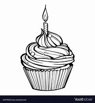 Image result for Cupcake Vector Black White