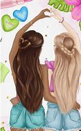Image result for Brown Hair Cute Best Friend Drawings