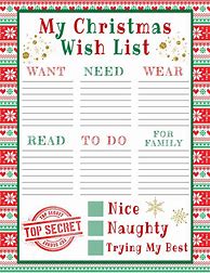 Image result for Christmas Wish List Examples