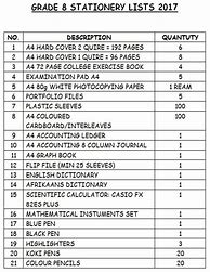 Image result for Stationery List for School