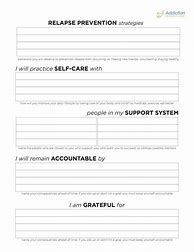 Image result for Free Printable Relapse Prevention Plan