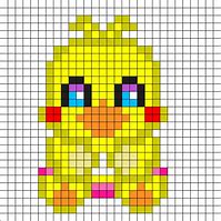 Image result for Chica Pixel Art Grid