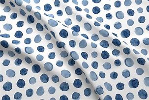 Image result for Blue and White Polka Dot Fabric