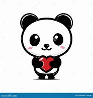 Image result for Cute Cartoon Panda Heart