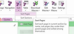 Image result for Microsoft OneNote 2016 Sorting Pages