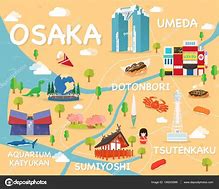 Image result for Osaka Tourism Map