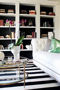 Image result for Bookshelf Black and White Pop of Colour