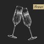 Image result for Champagne Cartoon Black and White