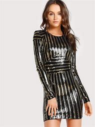 Image result for Black and Gold Sequin Dress