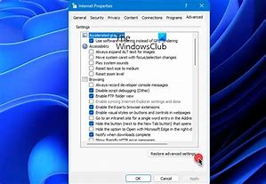 Image result for Internet Options Restore Setting