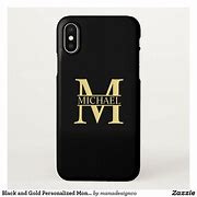 Image result for Black and Gold Vertical Initial Phone Case
