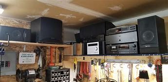 Image result for Old Car Speakers in Drywall Garage