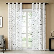 Image result for Curtains Sheer Print White