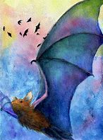 Image result for Cute Colorful Bat Paintings