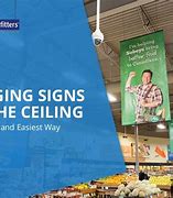 Image result for Grid Ceiling Sign Hanger with String