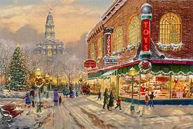 Image result for Thomas Kinkade Christmas Paintings