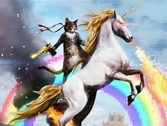 Image result for Cat On a Unicorn