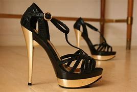 Image result for black and gold heels