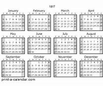 Image result for 1817 Calendar