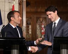 Image result for Justin Trudeau Emmanuel Macron