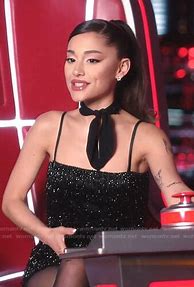 Image result for Ariana Grande Singing Black Dress
