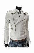 Image result for White Leather Jacket Men