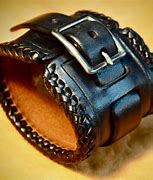 Image result for 6 Inches Black Leather Bracelets