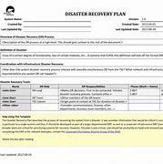 Image result for Disaster Recovery Project Plan Example in Excel