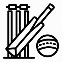 Image result for Cricket Bat and Ball Black and White