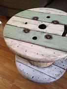 Image result for Cable Spool Coffee Table
