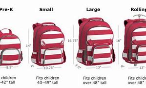 Image result for Kids Backpack Sizes