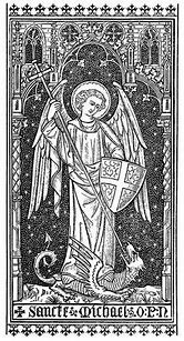 Image result for St. Michael Woodcut