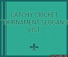 Image result for Cricket Tournament Slogans