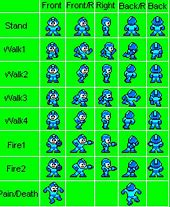 Image result for Mega Man Slide Sprite Grid