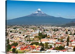 Image result for Streets with Volcano Mexico