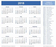 Image result for 2018 Calendar