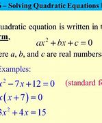 Image result for Standard Form for Quadratic Equation