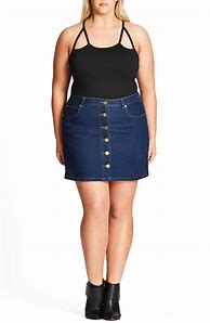 Image result for Stretch Denim Skirts Plus Size
