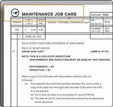 Image result for Aircraft Maintenance Task Card Example