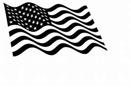 Image result for Waving American Flag Clip Art Black White