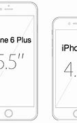 Image result for Iphine 6Plus and iPhone 6 Size Comparison