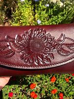 Image result for Tooled Leather Sunflower Wallet