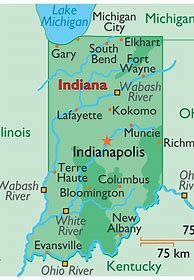 Image result for State Map of Indiana Cities