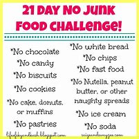 Image result for 21 Day Challenge No Junk Food List