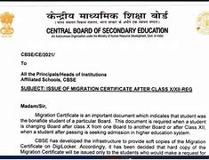 Image result for CBSE Migration Certificate