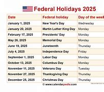 Image result for 2025 Calendar with Holidays