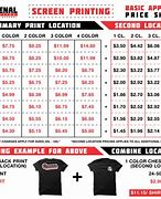 Image result for Screen Printing Price Sheet