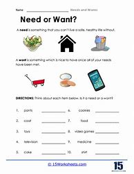 Image result for Needs and Wants for Grade 1